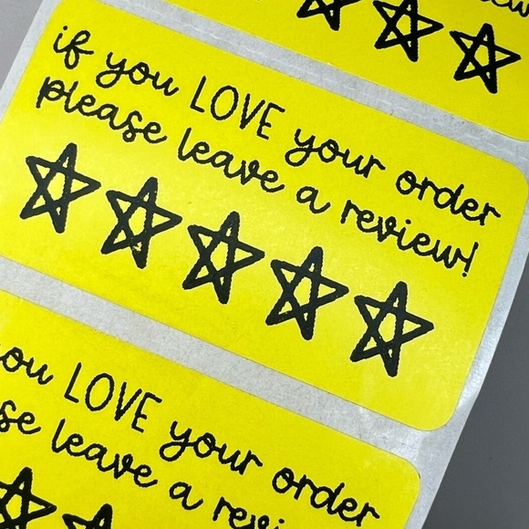 Thank You Stickers leave a review | Packaging Supplies NWT | 2 in nwt - Picture 6 of 8